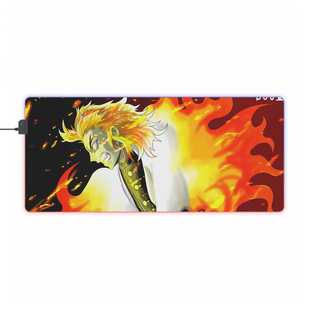 Kyojuro Rengoku RGB LED Mouse Pad (Desk Mat)
