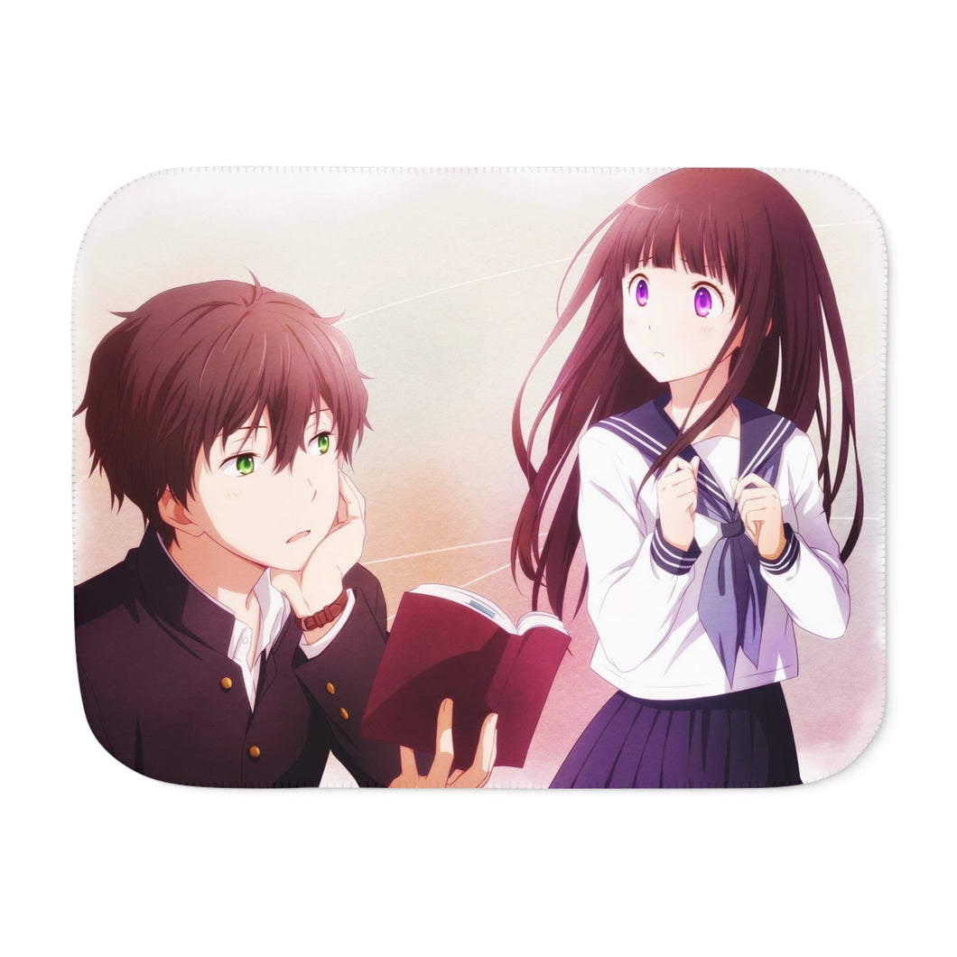 Eru Chitanda  And  Hōtarō Oreki Looking each other Sherpa Blanket