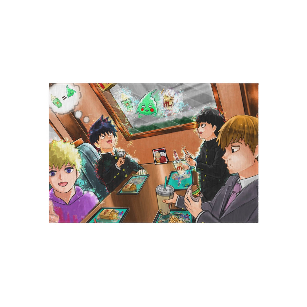 Mob Psycho 100 Arataka Reigen, Shigeo Kageyama, Ekubo, Ritsu Kageyama, Teruki Hanazawa Rug