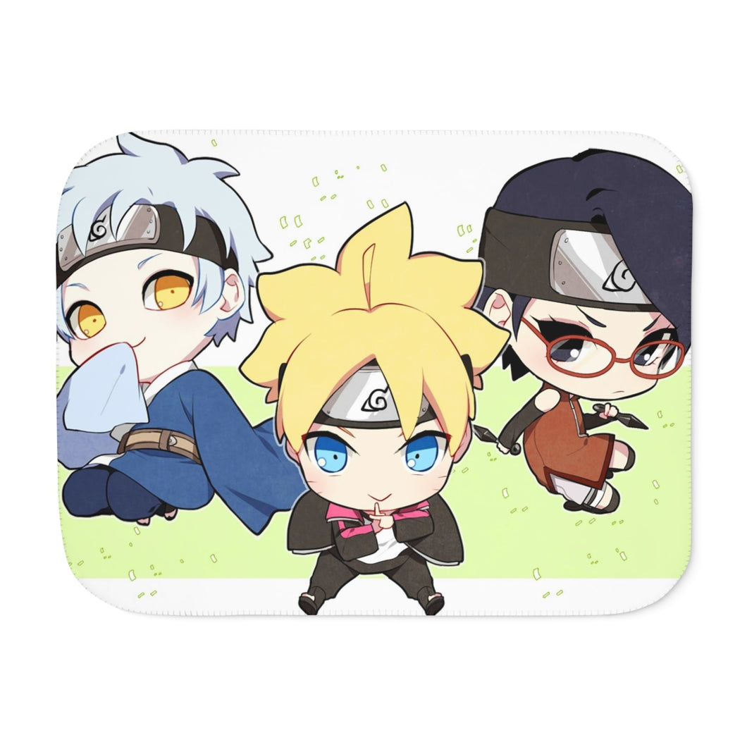 Mitsuki, Sarada and Boruto Sherpa Blanket