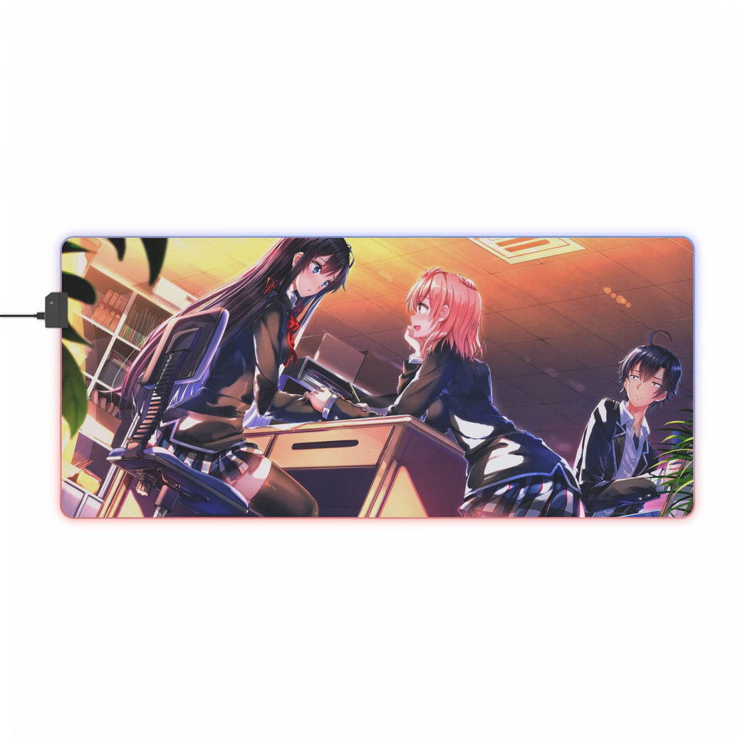 My Teen Romantic Comedy SNAFU Hachiman Hikigaya, Yukino Yukinoshita, Yui Yuigahama RGB LED Mouse Pad (Desk Mat)