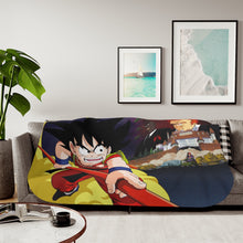 Load image into Gallery viewer, Goku vs. Red Ribbon Army Sherpa Blanket
