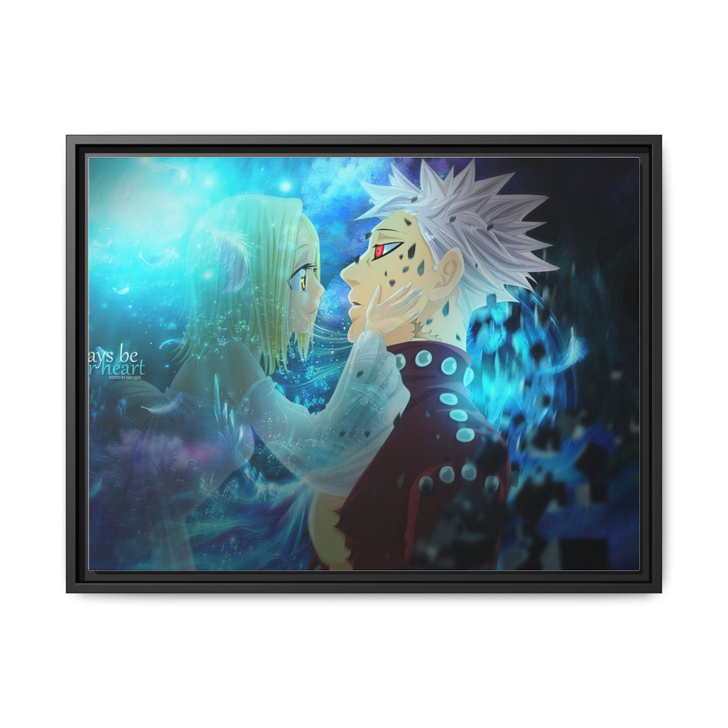 Ban and his precious Elaine Canvas Framed Art Print