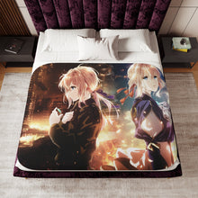 Load image into Gallery viewer, Evergarden Violet Sherpa Blanket
