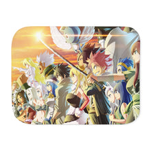Load image into Gallery viewer, Fairy Tail Natsu Dragneel, Erza Scarlet, Gray Fullbuster, Lucy Heartfilia, Happy Sherpa Blanket
