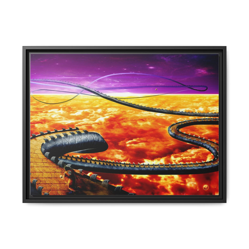 The path to Kaio's planet Canvas Framed Art Print