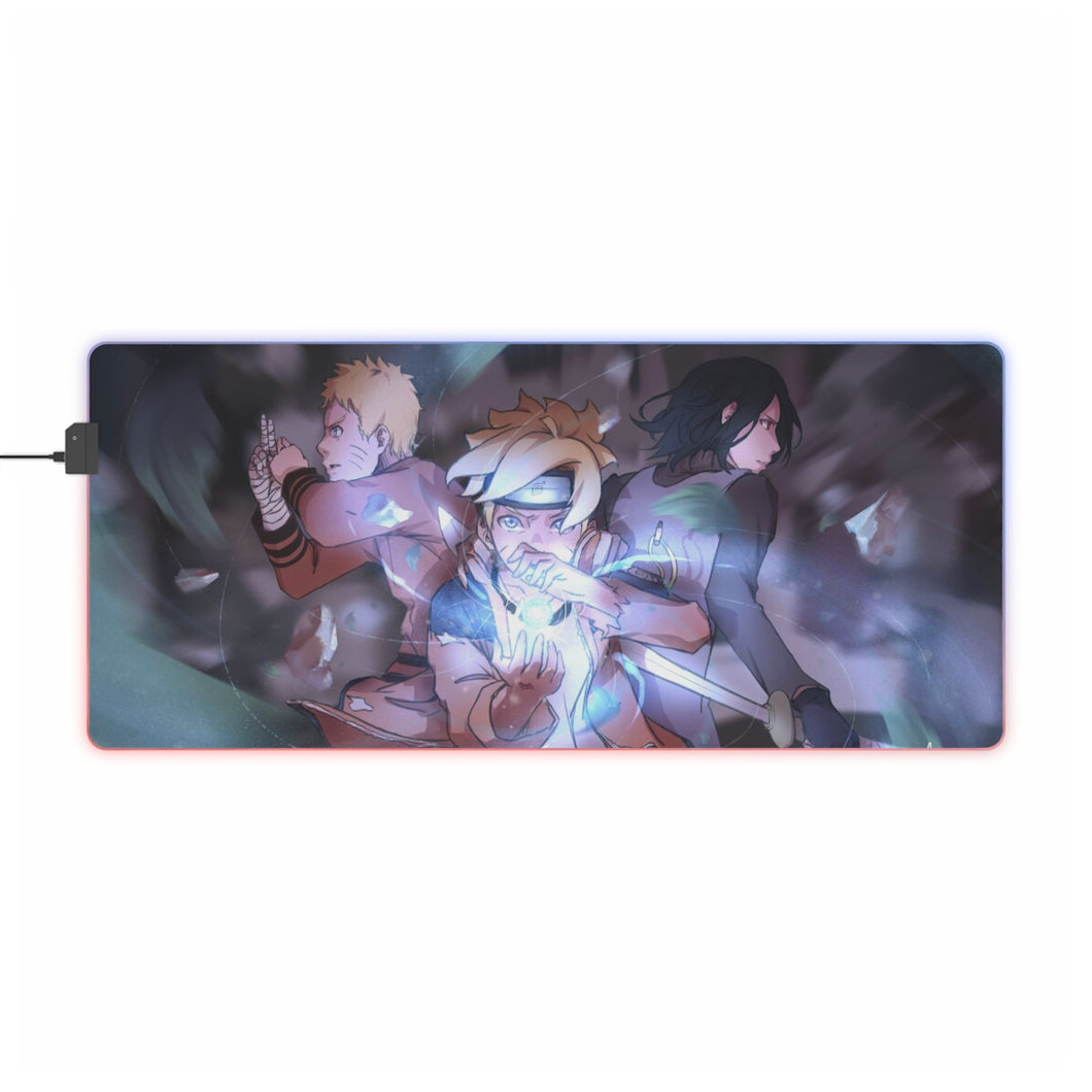 Naruto, Sasuke and Boruto RGB LED Mouse Pad (Desk Mat)