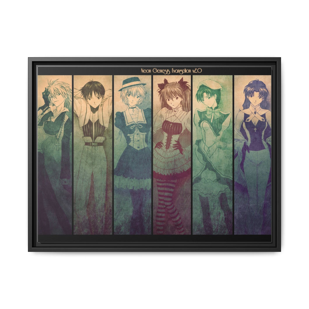 Anime Neon Genesis Evangelion Canvas Framed Art Print