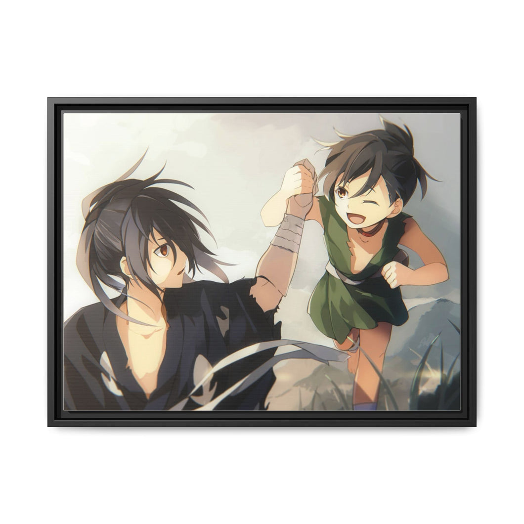 Hyakkimaru and Dororo Canvas Framed Art Print
