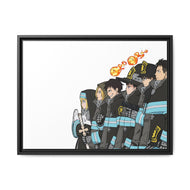 Fire Force Shinra Kusakabe, Iris, Arthur Boyle, Maki Oze, Akitaru Oubi Canvas Framed Art Print