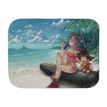 Load image into Gallery viewer, Bulma and Goku Dragon Ball Sherpa Blanket

