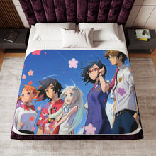 Load image into Gallery viewer, Anohana Meiko Honma, Jinta Yadomi, Naruko Anjou, Tetsudou Hisakawa, Chiriko Tsurumi Sherpa Blanket
