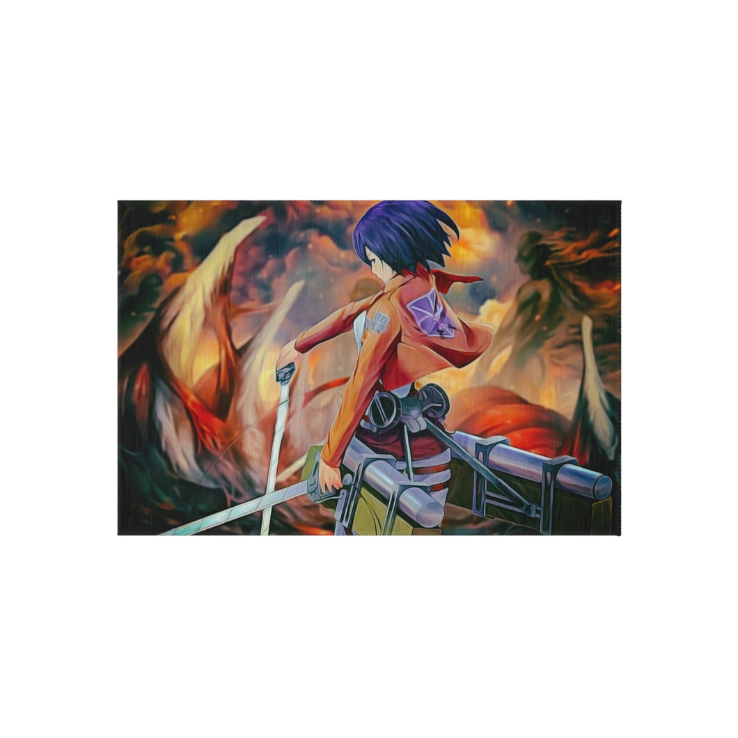 attack on titan mikasa Rug
