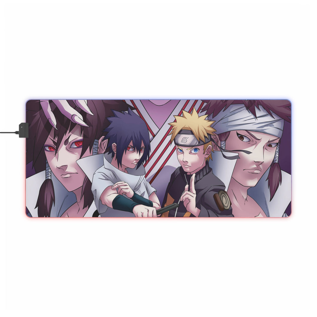 Ashura Ootsutsuki Indra Ōtsutsuki Sasuke Uchiha and Naruto Uzumaki RGB LED Mouse Pad (Desk Mat)
