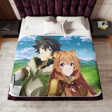 Load image into Gallery viewer, Naofumi and raphtalia Sherpa Blanket
