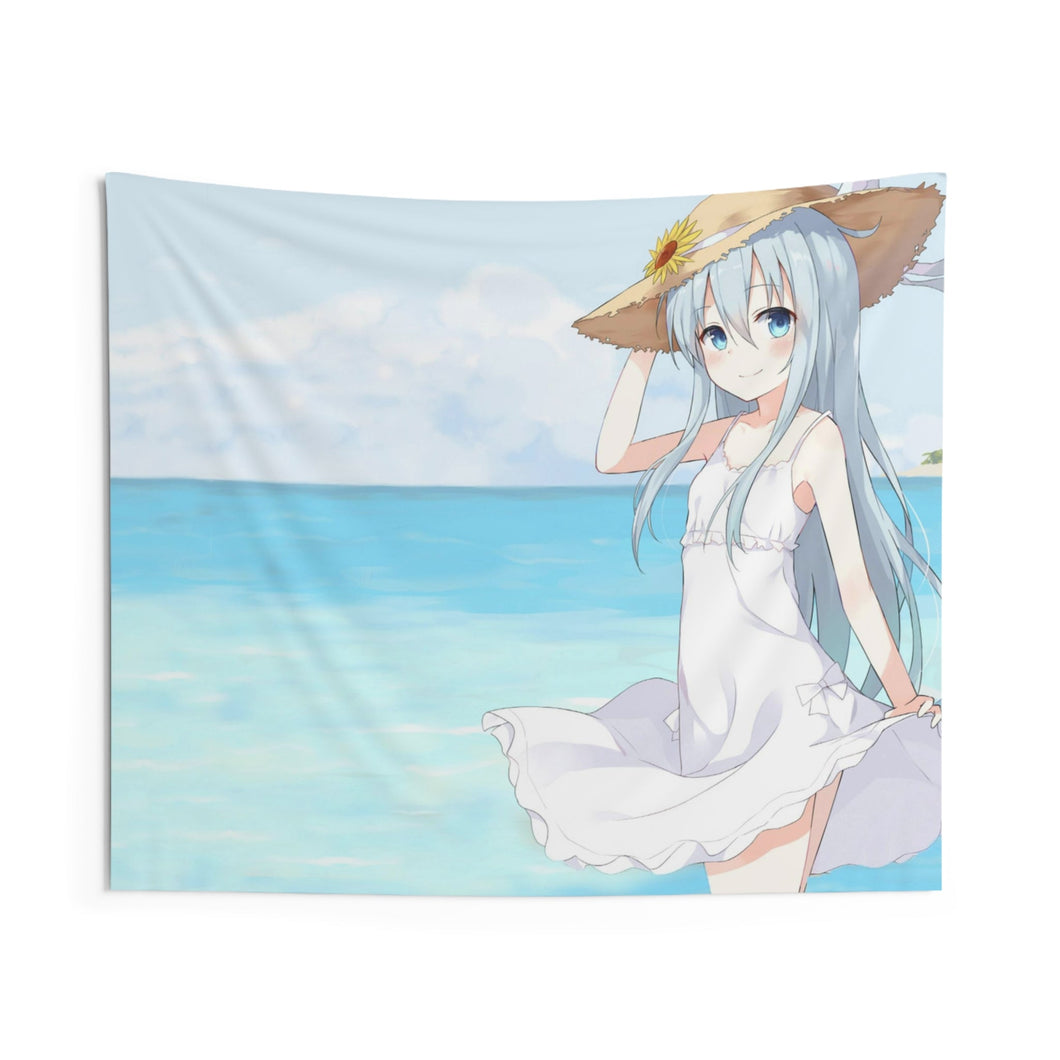 Hibiki Kancolle at Sea With White Dress Indoor Wall Tapestry