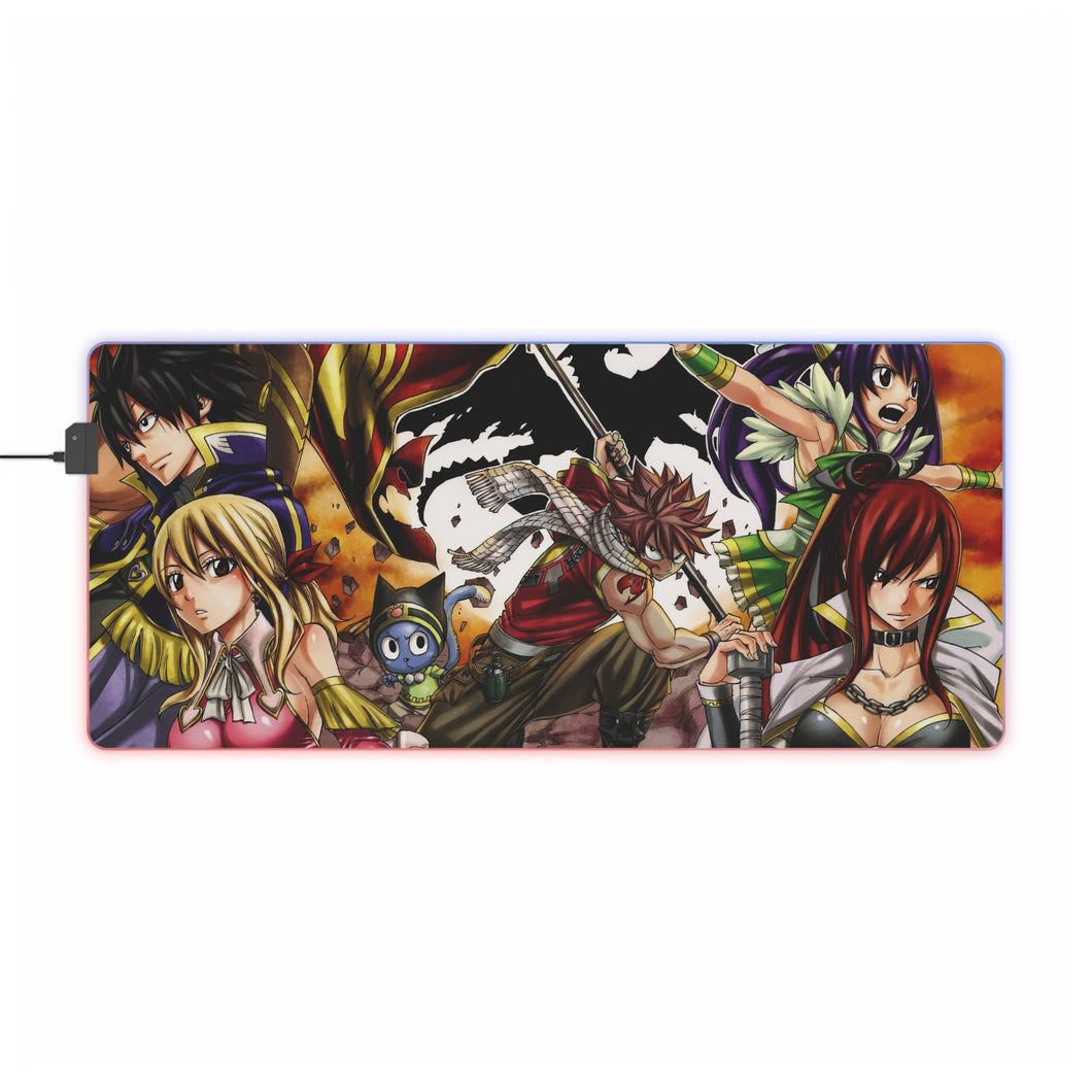 Fairy Tail Natsu Dragneel, Erza Scarlet, Gray Fullbuster, Lucy Heartfilia, Happy RGB LED Mouse Pad (Desk Mat)