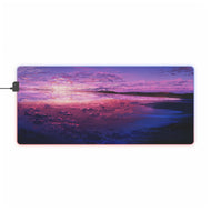 Purple Sunset Reflected in the Ocean RGB LED Mouse Pad (Desk Mat)