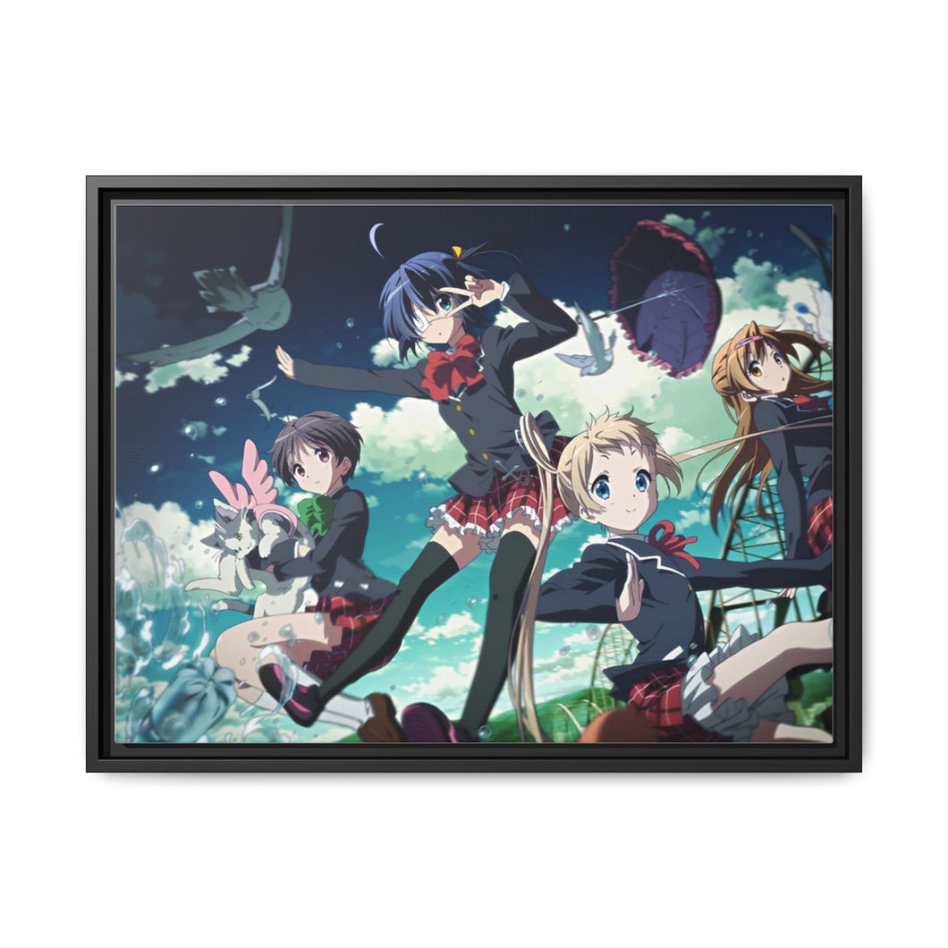 Love, Chunibyo & Other Delusions Rikka Takanashi, Sanae Dekomori, Shinka Nibutani, Kumin Tsuyuri Canvas Framed Art Print