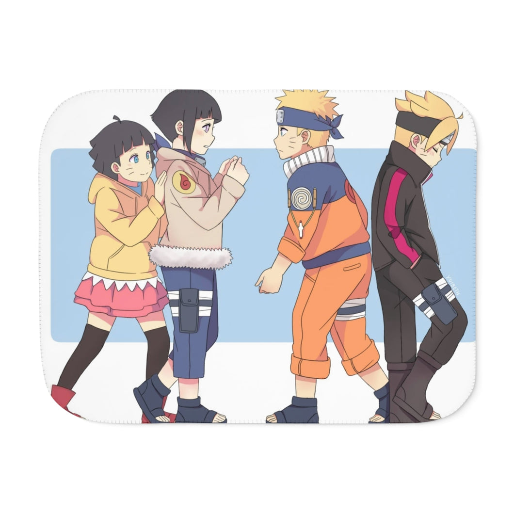 Himawari, Hinata, Naruto and Boruto Sherpa Blanket