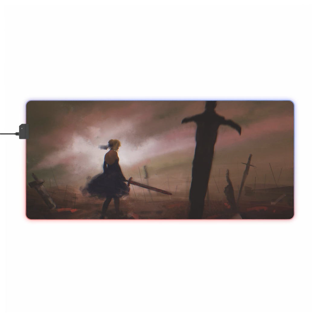 Saber (Fate Series) RGB LED Mouse Pad (Desk Mat)