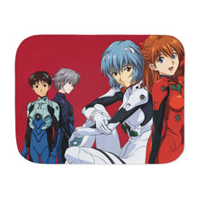 Load image into Gallery viewer, Neon Genesis Evangelion Shinji Ikari, Rei Ayanami, Kaworu Nagisa Sherpa Blanket
