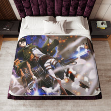 Load image into Gallery viewer, Eren Yeager and Levi Ackerman Sherpa Blanket
