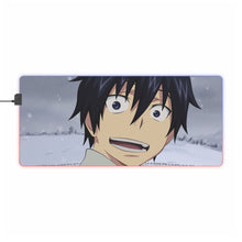 Load image into Gallery viewer, Blue Exorcist RGB LED Mouse Pad (Desk Mat)
