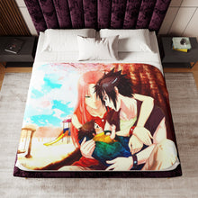 Load image into Gallery viewer, Sakura Sasuke and baby Sarada Sherpa Blanket
