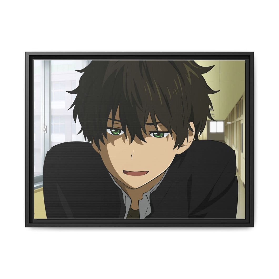 Hōtarō Oreki Hard Smile Canvas Framed Art Print