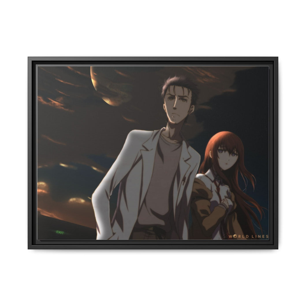 Makise Kurisu & Rintaro Okabe Canvas Framed Art Print