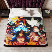 Load image into Gallery viewer, Blue Exorcist Rin Okumura, Yukio Okumura, Kuro, Shura Kirigakure, Shiemi Moriyama Sherpa Blanket
