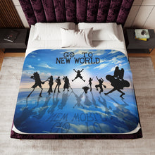 Load image into Gallery viewer, One Piece Monkey D. Luffy, Roronoa Zoro, Sanji, Nico Robin, Tony Tony Chopper Sherpa Blanket
