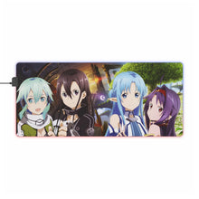 Load image into Gallery viewer, Kirito, Sinon, Asuna and Yuuki RGB LED Mouse Pad (Desk Mat)
