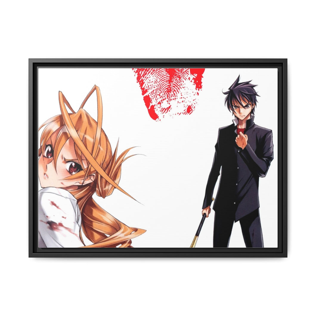 Highschool Of The Dead Canvas Framed Art Print