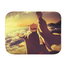 Load image into Gallery viewer, Boruto with his mentor watching the sunrise Sherpa Blanket
