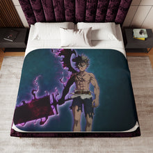 Load image into Gallery viewer, Black Clover Asta Sherpa Blanket

