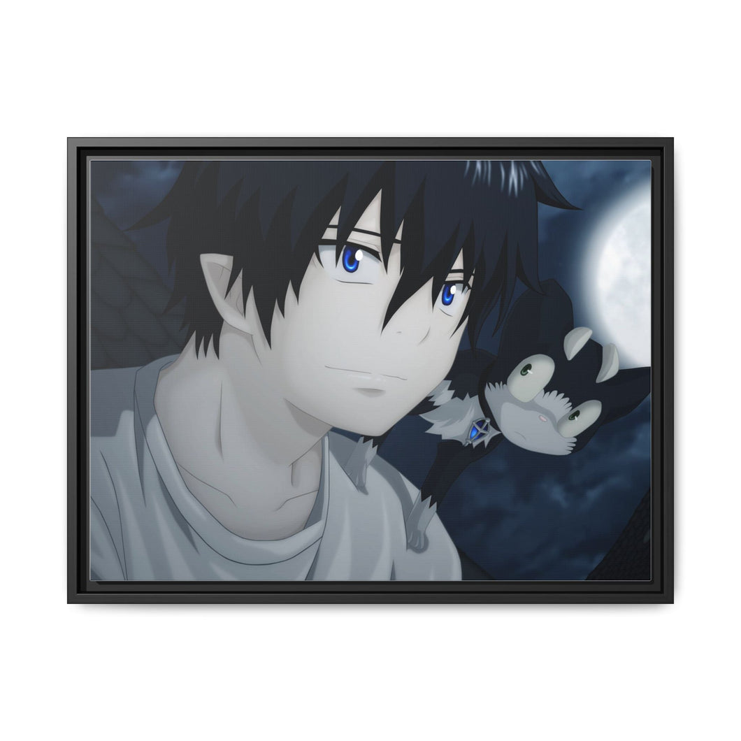 Rin Okumura and Kuro Canvas Framed Art Print