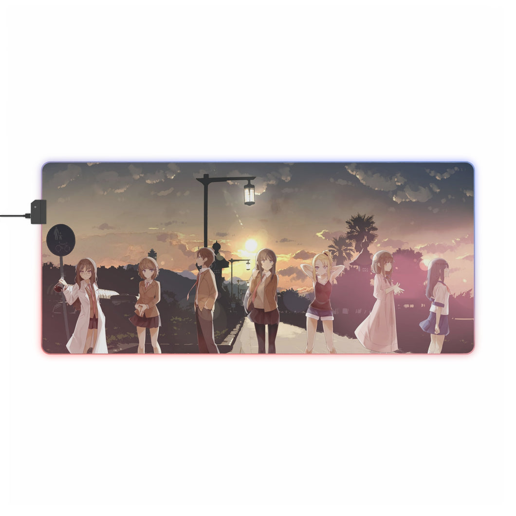 Rascal Does Not Dream of Bunny Girl Senpai Mai Sakurajima, Sakuta Azusagawa, Rio Futaba, Kaede Azusagawa, Tomoe Koga RGB LED Mouse Pad (Desk Mat)