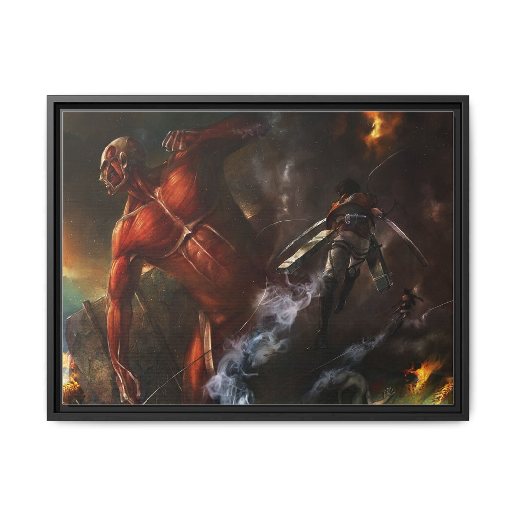 Anime Attack On Titan Canvas Framed Art Print