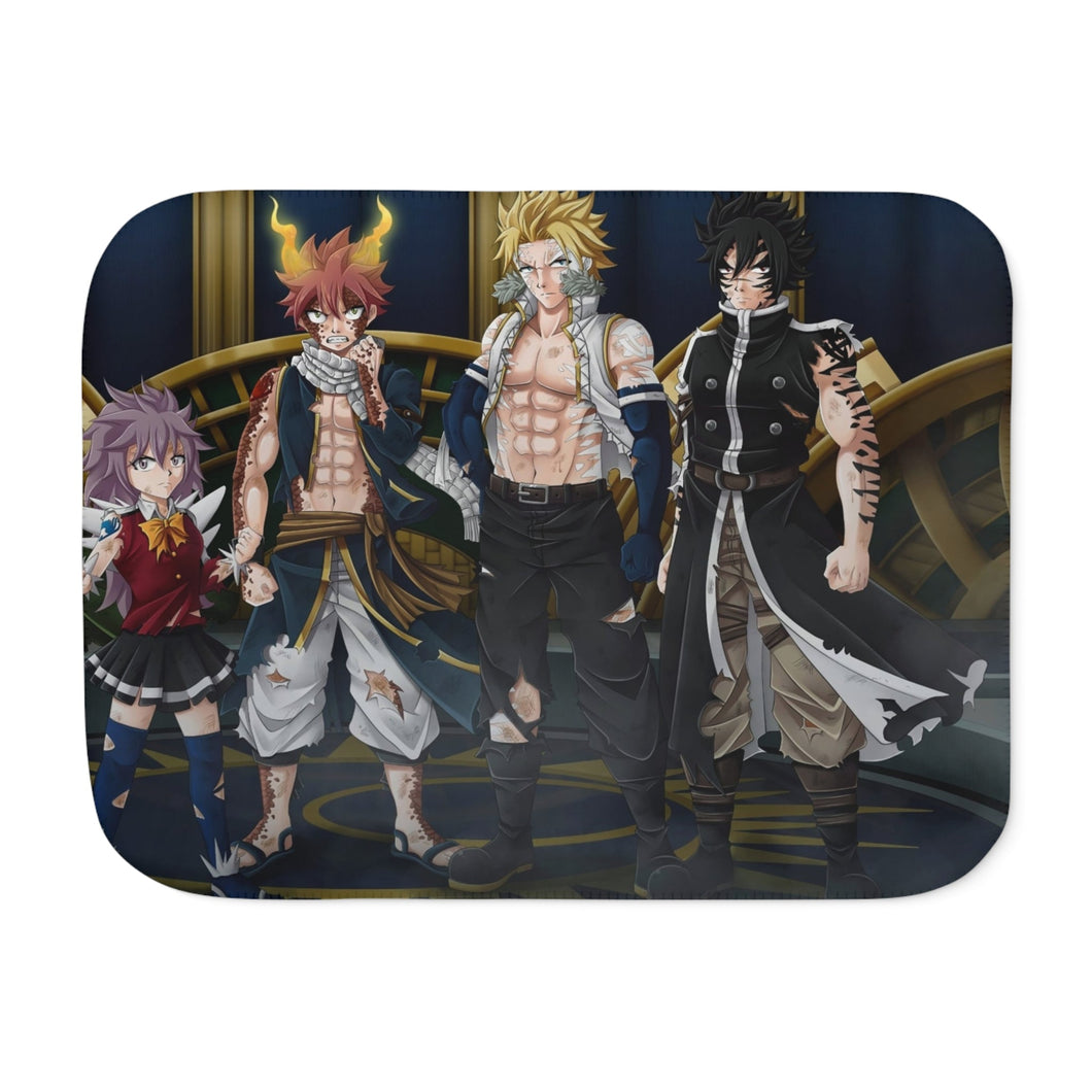 Fairy Tail Natsu Dragneel, Wendy Marvell, Gajeel Redfox Sherpa Blanket