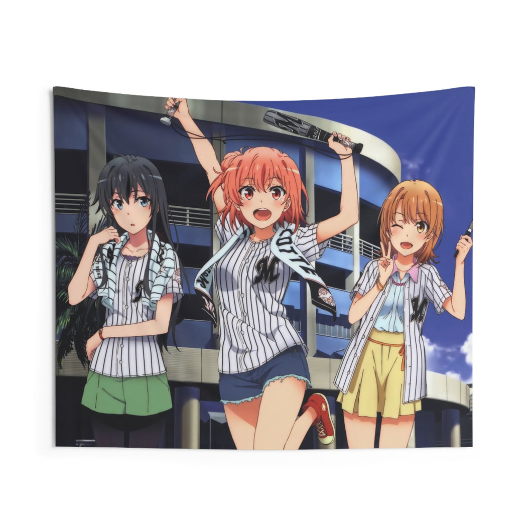 My Teen Romantic Comedy SNAFU Hachiman Hikigaya, Yukino Yukinoshita, Yui Yuigahama Indoor Wall Tapestry
