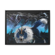 Tempest Wolf Canvas Framed Art Print