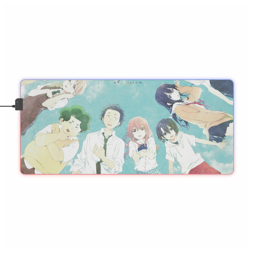Koe No Katachi Shouko Nishimiya, Shouya Ishida, Yuzuru Nishimiya RGB LED Mouse Pad (Desk Mat)