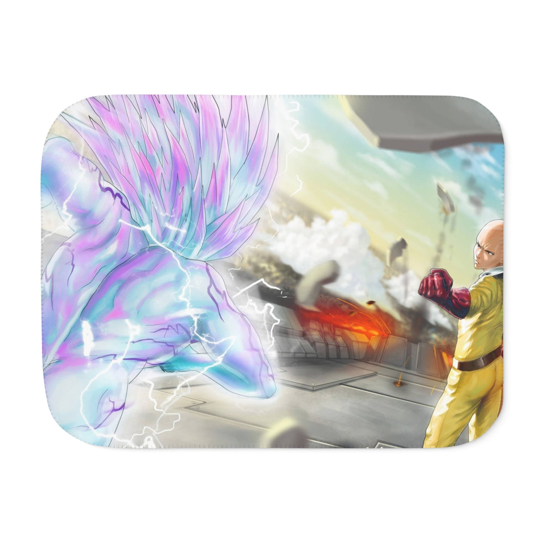 Saitama Vs Lord Boros Sherpa Blanket