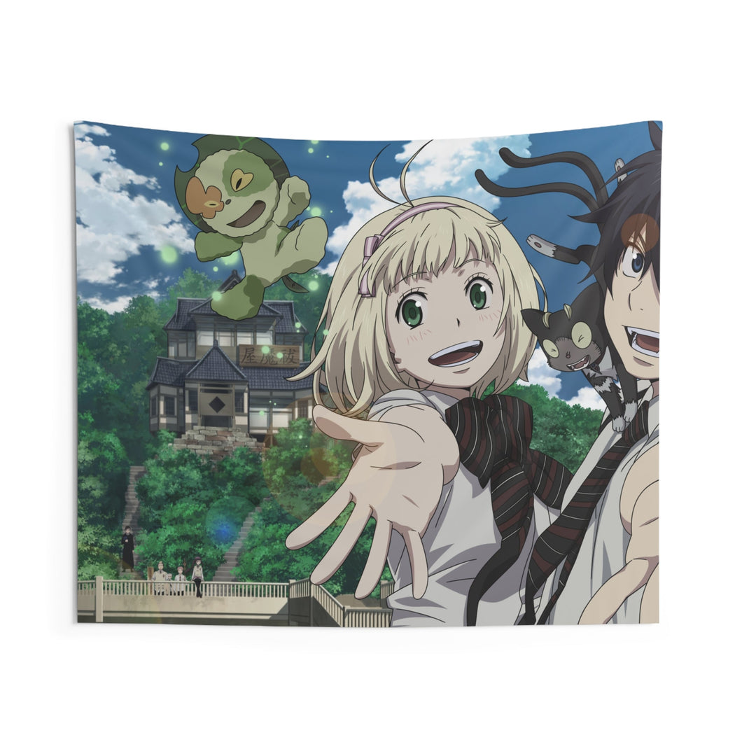 Blue Exorcist Rin Okumura, Kuro, Shiemi Moriyama Indoor Wall Tapestry