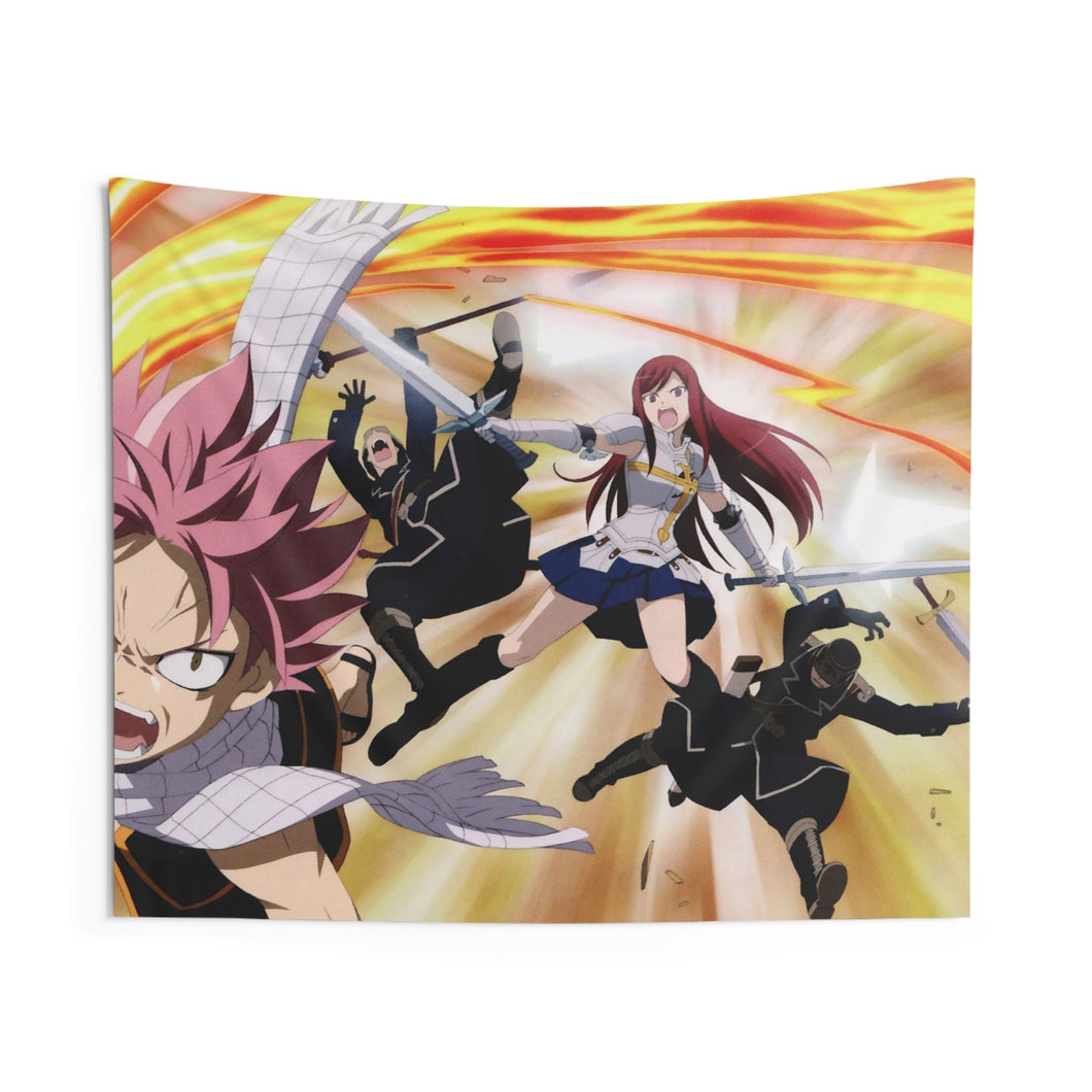 Fairy Tail Natsu Dragneel, Erza Scarlet Indoor Wall Tapestry