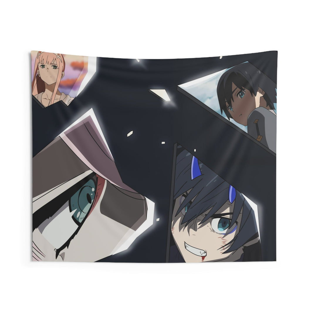 Hiro and Zero Two Moments In Broken Glass Indoor Wall Tapestry