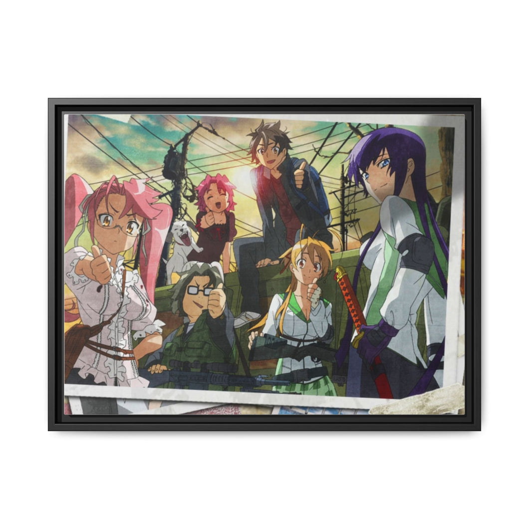 Anime Highschool Of The Dead Canvas Framed Art Print