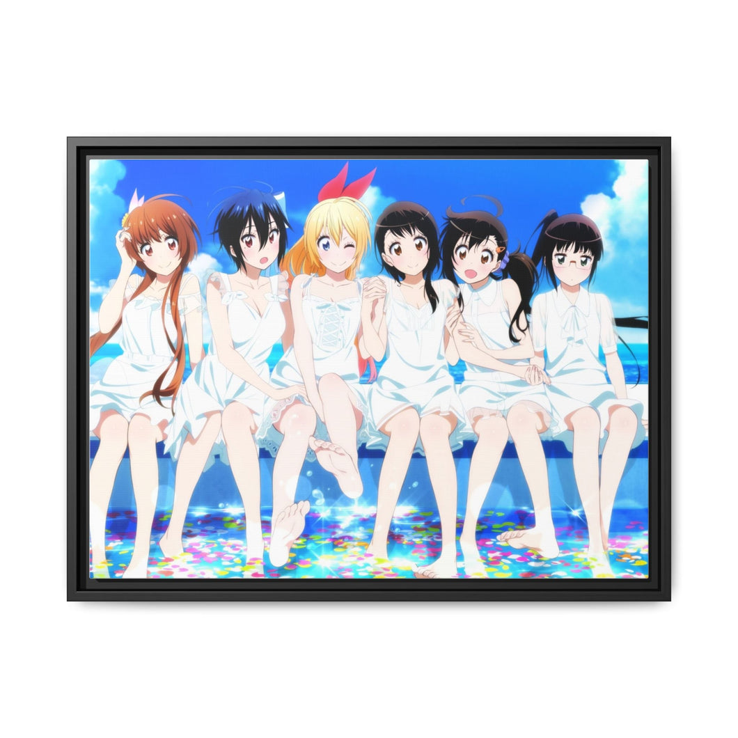 Nisekoi Chitoge Kirisaki, Kosaki Onodera, Seishirou Tsugumi, Marika Tachibana, Ruri Miyamoto Canvas Framed Art Print